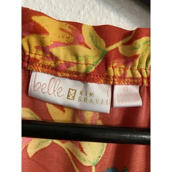 Kim Gravel M Boho Long Sleeve Blouse, Ruffle Cottagecore Bohemian V Neck F14 - Picture 4 of 9